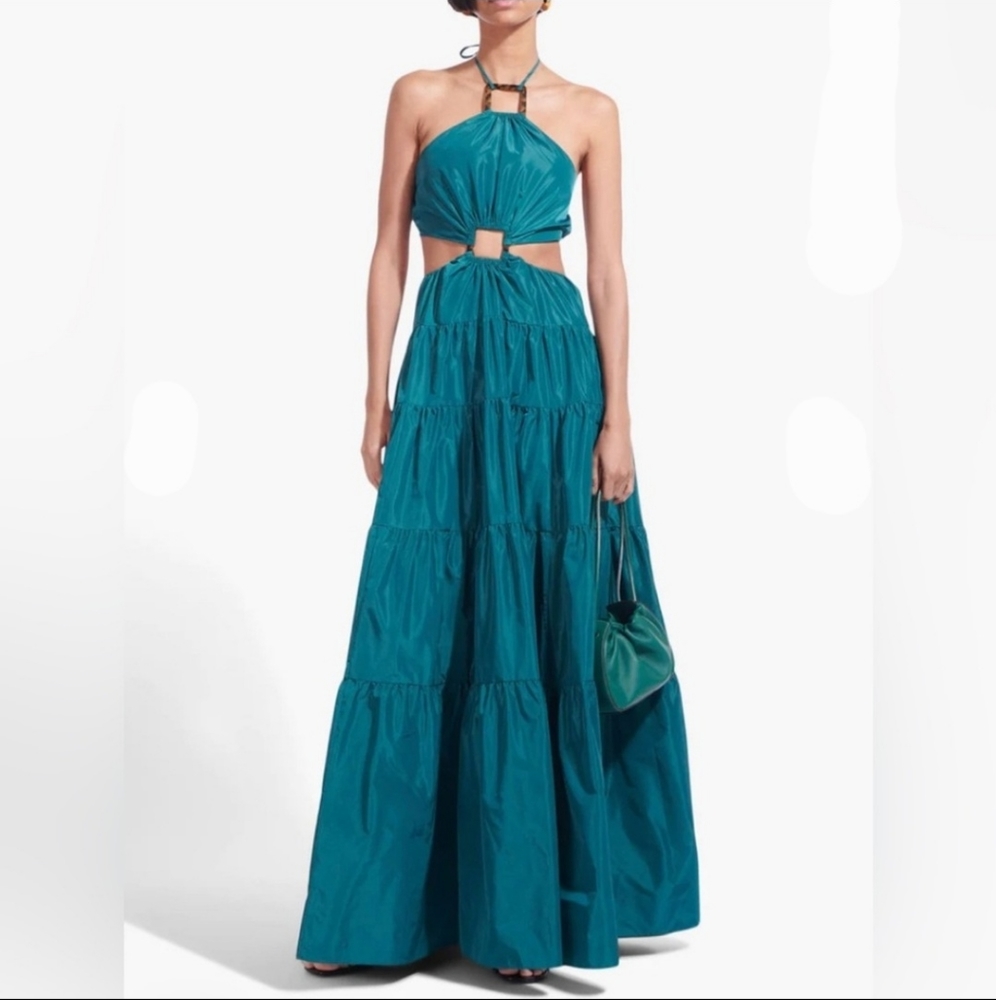 STAUD Dome Halterneck Maxi Dress Size L